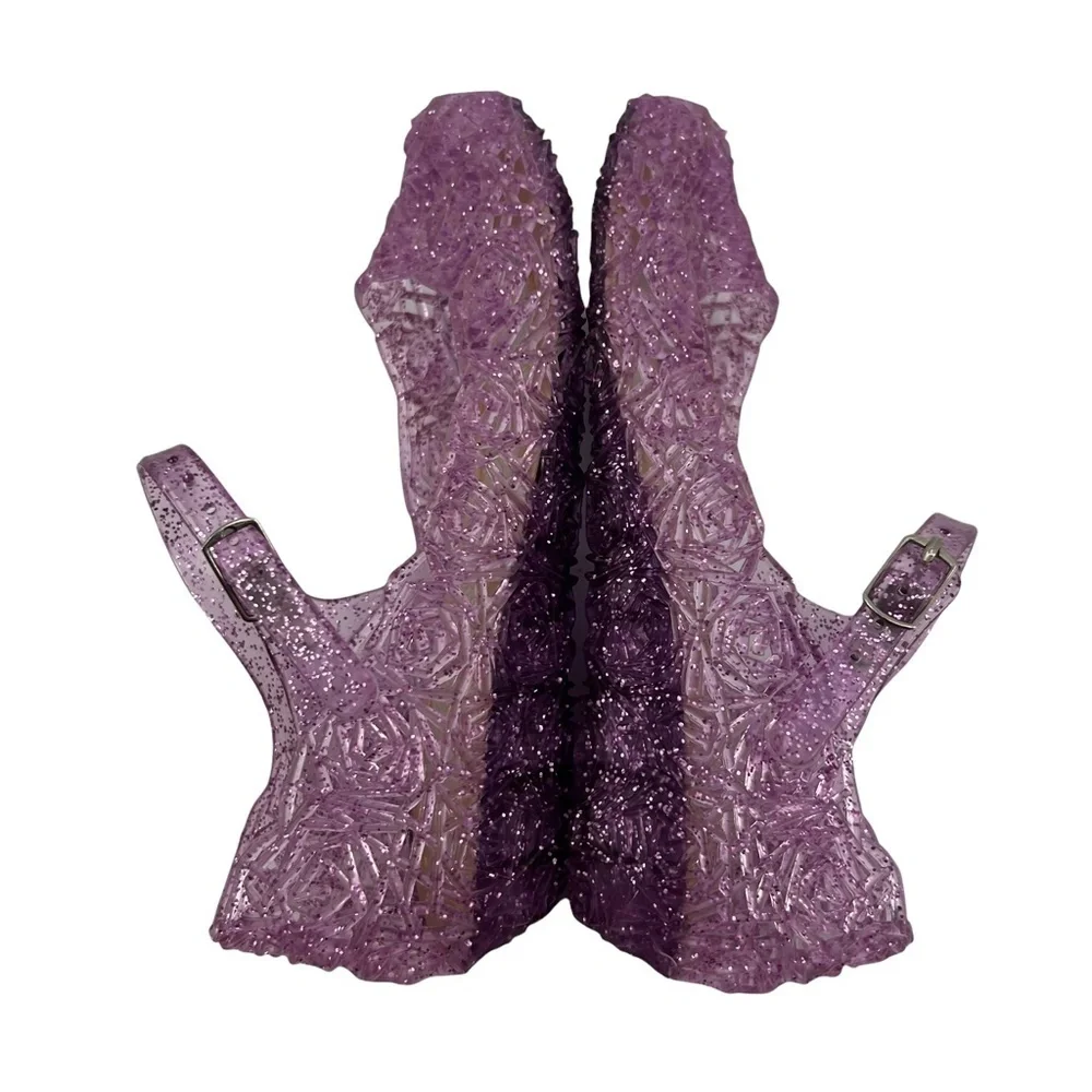 Purple Jelly Mary Jane Wedge Sandals Size 27 Girl’s